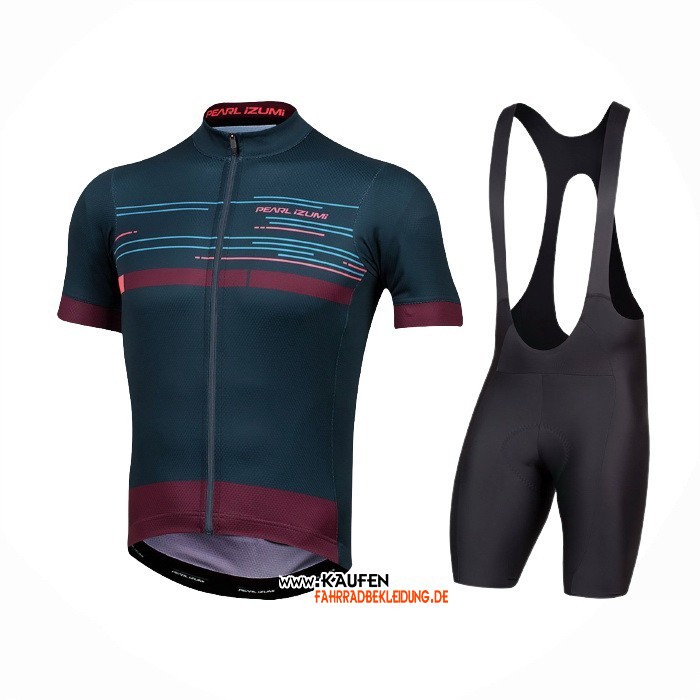 2021 Pearl Izumi Kurzarmtrikot und Kurze Tragerhose Dunkel Blau Tief Rot